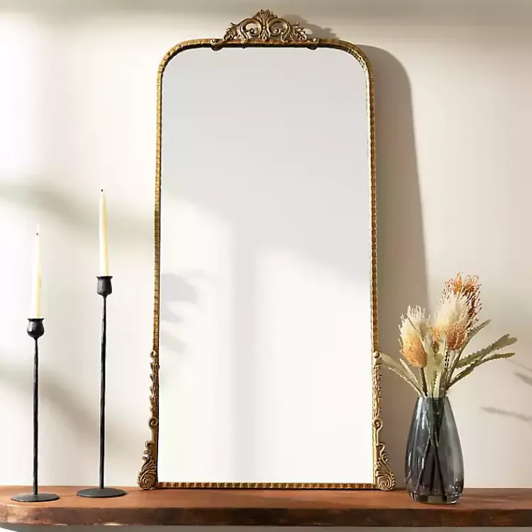 Kirklands Home Decorative Mirrors|Gold Ornate Carved Large Wall Mirror
