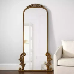Kirklands Home Decorative Mirrors|Gold Ornate Scroll Bordeaux Leaner Mirror