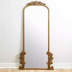 Kirklands Home Decorative Mirrors|Gold Ornate Scroll Bordeaux Leaner Mirror