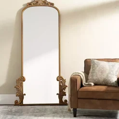 Kirklands Home Decorative Mirrors|Gold Ornate Scroll Bordeaux Leaner Mirror