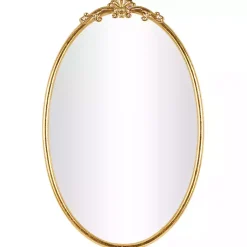 Kirklands Home Decorative Mirrors|Gold Oval Baroque Wall Mirror