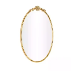 Kirklands Home Decorative Mirrors|Gold Oval Baroque Wall Mirror