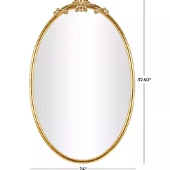 Kirklands Home Decorative Mirrors|Gold Oval Baroque Wall Mirror