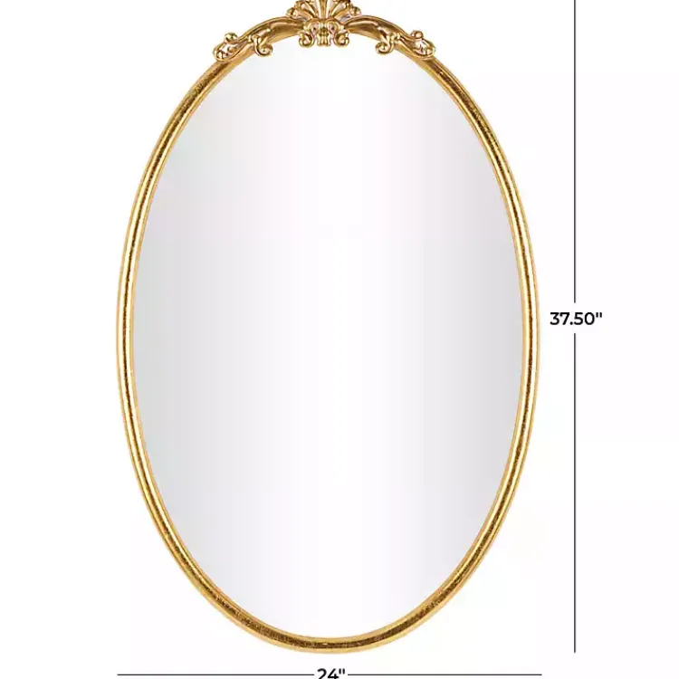 Kirklands Home Decorative Mirrors|Gold Oval Baroque Wall Mirror