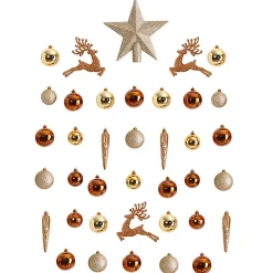 Hot 40-pc. Christmas Ornament & Star Topper Set Christmas Ornaments