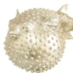 New Gold Puffer Fish Sculpture Statues & Figurines