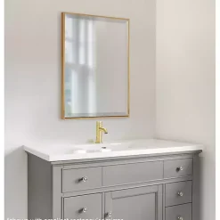 Kirklands Home Decorative Mirrors|Gold Rhodes Rectangle Wall Mirror