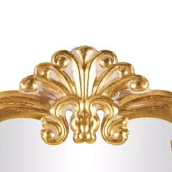 Kirklands Home Decorative Mirrors|Gold Round Baroque Wall Mirror