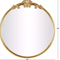 Kirklands Home Decorative Mirrors|Gold Round Baroque Wall Mirror