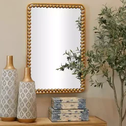 Kirklands Home Decorative Mirrors|Gold Rounded Rectangle Wall Mirror