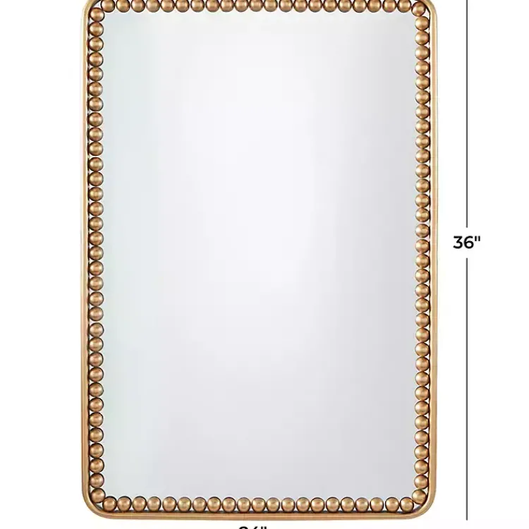 Kirklands Home Decorative Mirrors|Gold Rounded Rectangle Wall Mirror