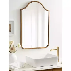 Kirklands Home Decorative Mirrors|Scalloped Arch Fellows Wall Mirror Gold