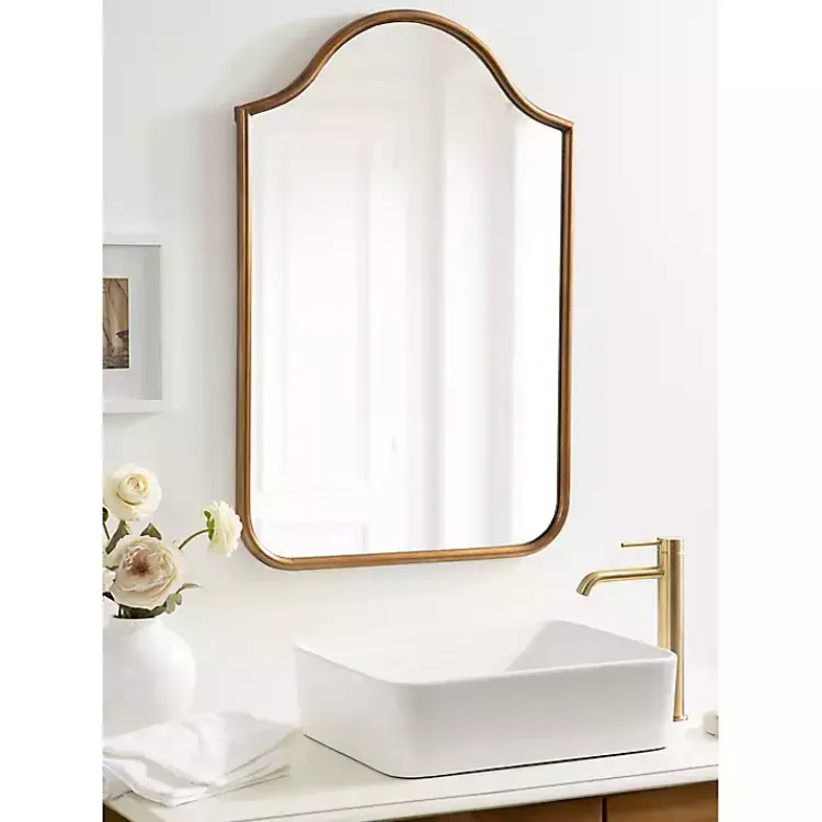 Kirklands Home Decorative Mirrors|Scalloped Arch Fellows Wall Mirror Gold