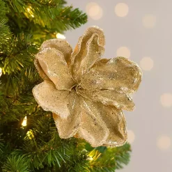 Hot Sequin Magnolia Picks, Set of 2 Christmas Tree Decorations