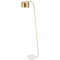 Kirklands Home Floor Lamps|Slanted Modern Floor Lamp with Marble Base Gold