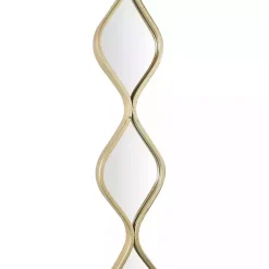 Kirklands Home Decorative Mirrors|Slim Stacked Raindrop Wall Mirror Gold