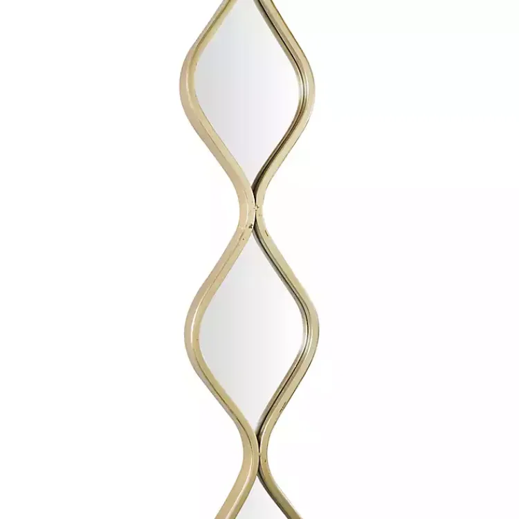 Kirklands Home Decorative Mirrors|Slim Stacked Raindrop Wall Mirror Gold