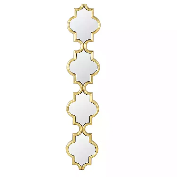 Kirklands Home Decorative Mirrors|Slim Stacked Trellis Wall Mirror Gold