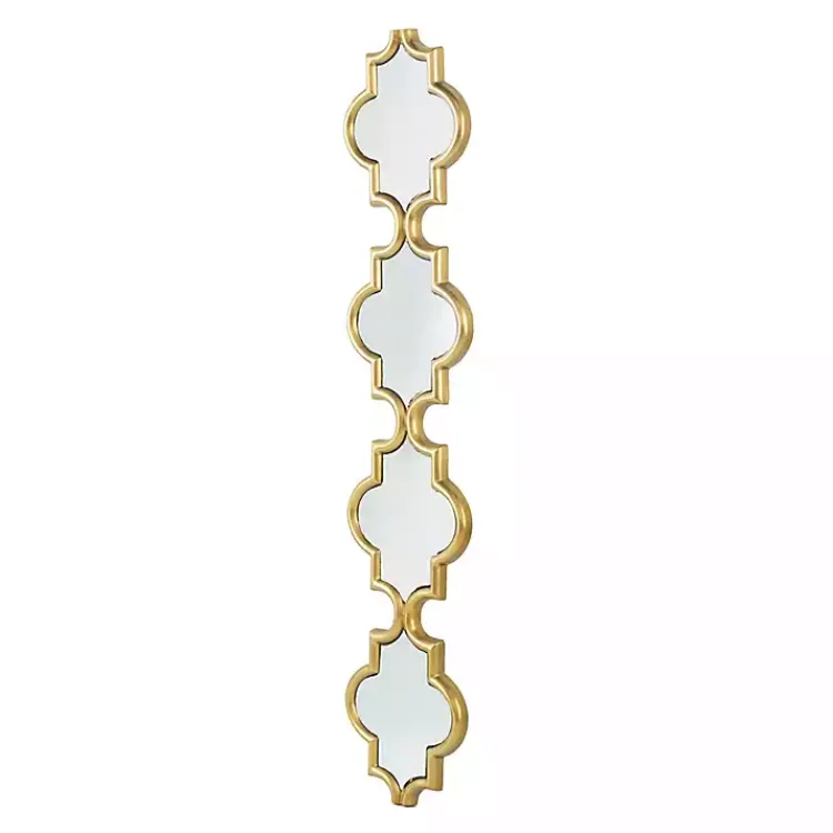 Kirklands Home Decorative Mirrors|Slim Stacked Trellis Wall Mirror Gold