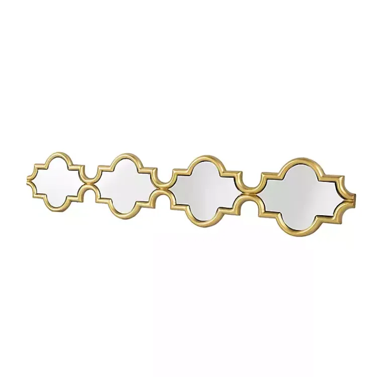 Kirklands Home Decorative Mirrors|Slim Stacked Trellis Wall Mirror Gold
