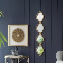 Kirklands Home Decorative Mirrors|Slim Stacked Trellis Wall Mirror Gold