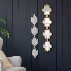 Kirklands Home Decorative Mirrors|Slim Stacked Trellis Wall Mirror Gold