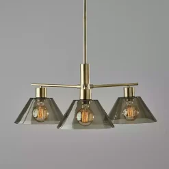 Kirklands Home Chandeliers & Pendant Lighting|Gold Smoked Glass Chandelier