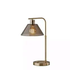 Kirklands Home Table Lamps|Gold Smoked Glass Table Lamp Gray