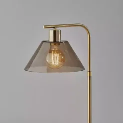 Kirklands Home Table Lamps|Gold Smoked Glass Table Lamp Gray
