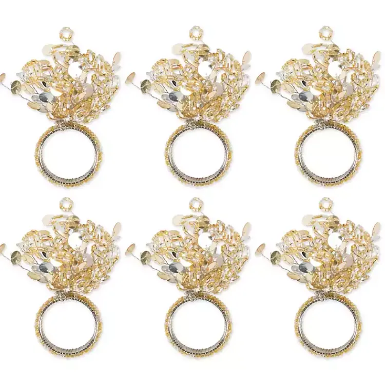 New Sparkle Napkin Rings, Set of 6 Christmas Dining & Entertaining