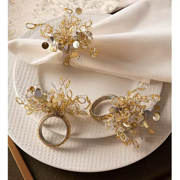 New Sparkle Napkin Rings, Set of 6 Christmas Dining & Entertaining