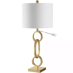 Kirklands Home Table Lamps|Gold Stacked Rings Alaia Table Lamp White