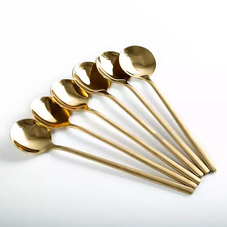 Kirklands Home Flatware & Cutlery|Stainless Steel Spoons, Set of 6 Gold