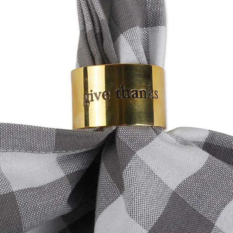 Best Gold Stamped Harvest Napkin Rings, Set of 4 Fall