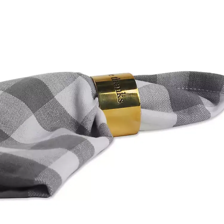 Best Gold Stamped Harvest Napkin Rings, Set of 4 Fall