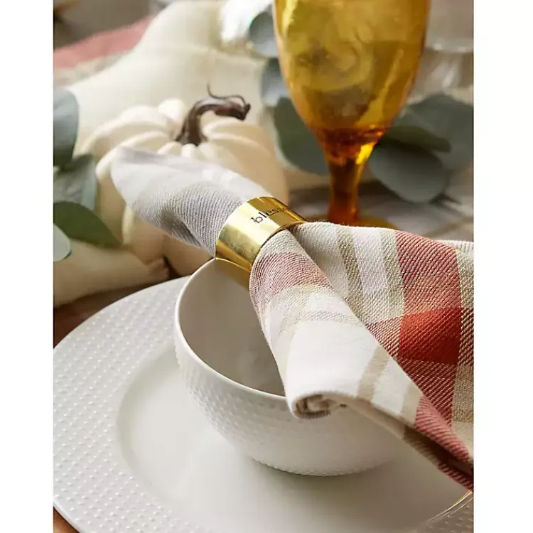 Best Gold Stamped Harvest Napkin Rings, Set of 4 Fall