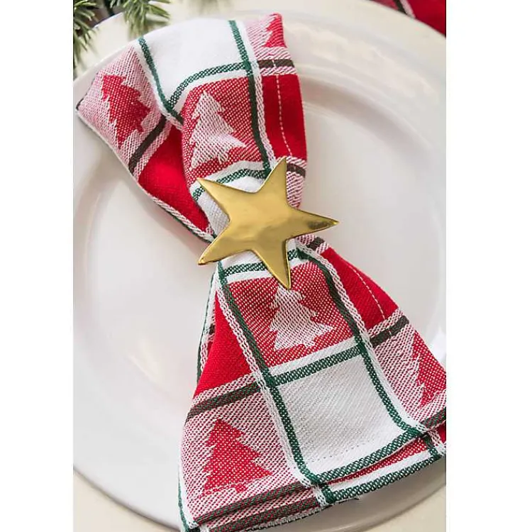 Kirklands Home Kitchen Accessories|Gold Star Napkin Rings, Set of 6