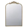 Kirklands Home Decorative Mirrors|Gold Studded Scroll Arched Mirror, 36 in.