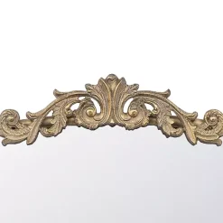 Kirklands Home Decorative Mirrors|Gold Studded Scroll Arched Mirror, 36 in.