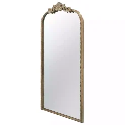 Kirklands Home Decorative Mirrors|Gold Studded Scroll Arched Mirror, 42 in.