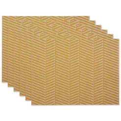 Kirklands Home Table Linens|Textured Twill Weave Placemats, Set of 6 Gold