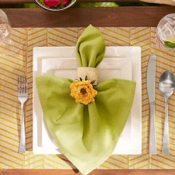 Kirklands Home Table Linens|Textured Twill Weave Placemats, Set of 6 Gold