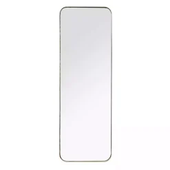 Kirklands Home Decorative Mirrors|Gold Thin Iron Frame Curved Corner Mirror