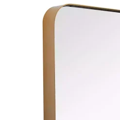 Kirklands Home Decorative Mirrors|Gold Thin Iron Frame Curved Corner Mirror