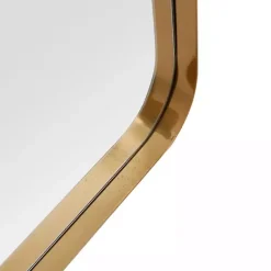 Kirklands Home Decorative Mirrors|Gold Thin Iron Frame Curved Corner Mirror