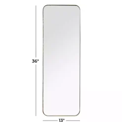 Kirklands Home Decorative Mirrors|Gold Thin Iron Frame Curved Corner Mirror