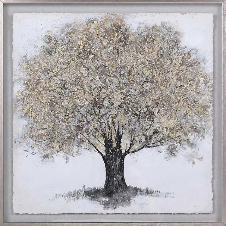 Kirklands Home Framed Art|Gold Tree Rice Paper Framed Art Print