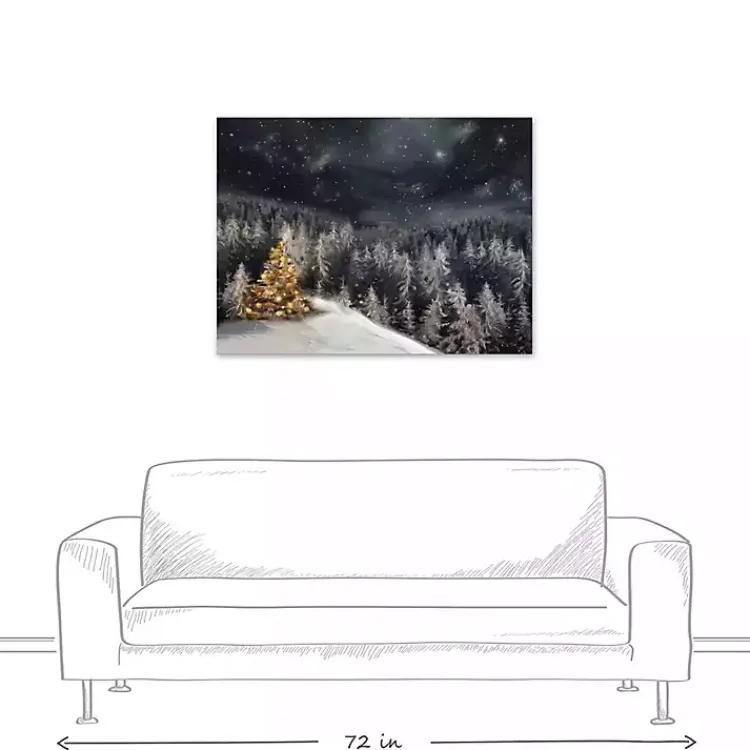 Outlet Gold Tree Winter Landscape Canvas Art Print Christmas Art & Wall Decor
