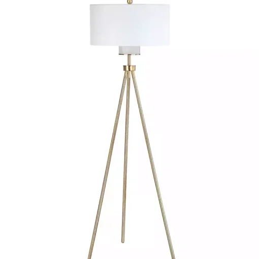 Kirklands Home Floor Lamps|Tripod Modern Floor Lamp Gold