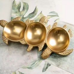 Kirklands Home Bathroom Accessories|Turtle Vanity Tray Gold